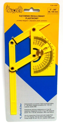 [45-10087] Angle with protractor 90x150mm
