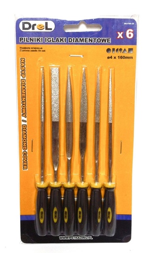 [45-FNDZ6] Diamond needle rasps 160 mm. 6 psc