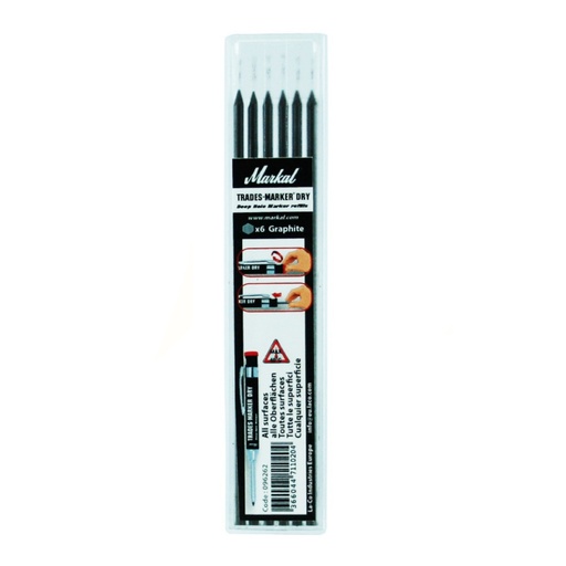 [46-96262] Trades-Marker Dry - refill pack 6 pcs, MARKAL