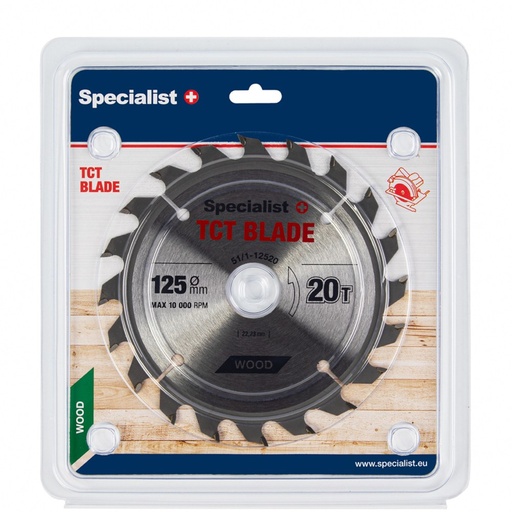 [51/1-12520] SPECIALIST+ TCT blade, 125x20Tx22 mm
