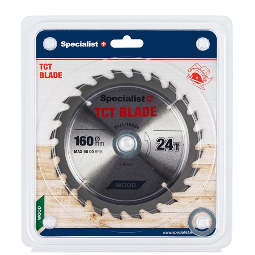 [51/1-16024] SPECIALIST+ griešanas disks, 160 x 24T x 20/16 mm