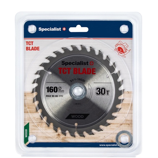 [51/1-16030] SPECIALIST+ TCT blade, 160x30Tx20/16 mm