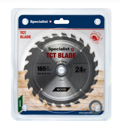 [51/1-16524] SPECIALIST+ TCT blade, 165x24Tx20/16 mm