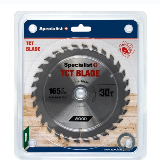 [51/1-16530] SPECIALIST+ TCT blade, 165x30Tx20/16 mm