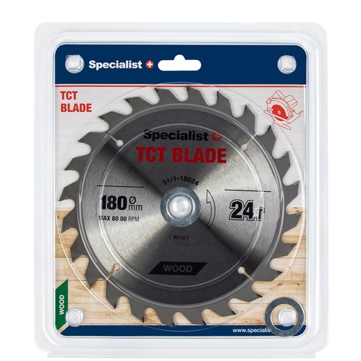 [51/1-18024] SPECIALIST+ TCT blade, 180x24Tx30/20/16 mm
