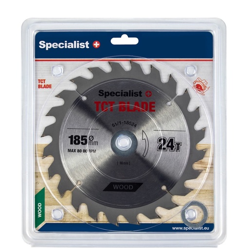 [51/1-18524] SPECIALIST+ griešanas disks, 185 x 24T x 30/20/16 mm