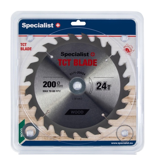 [51/1-20024] SPECIALIST+ TCT blade, 200x24Tx32/30/20/16 mm