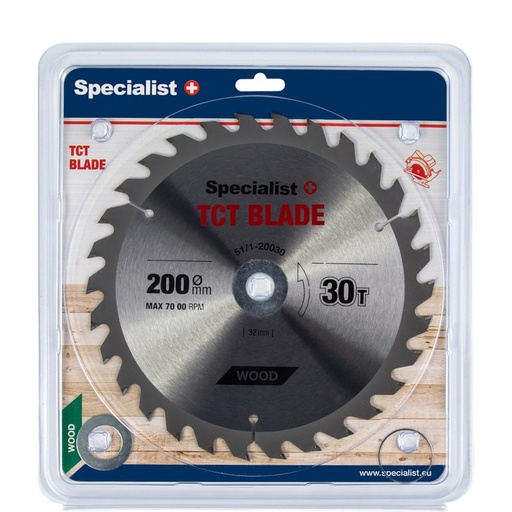 [51/1-20030] SPECIALIST+ griešanas disks, 200 x 30T x 32/30/20/16 mm