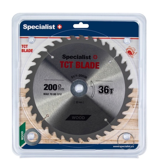 [51/1-20036] SPECIALIST+ griešanas disks, 200 x 36T x 32/30/20/16 mm