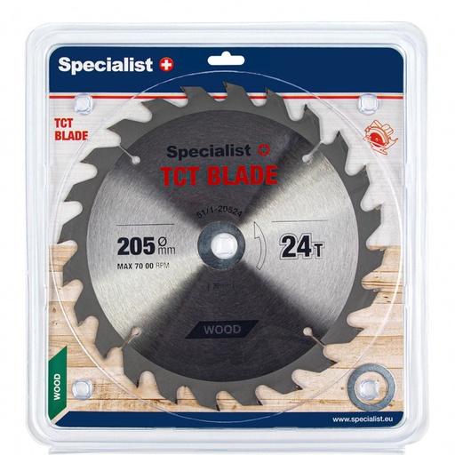 [51/1-20524] SPECIALIST+ TCT blade, 205x24Tx30/20/16 mm