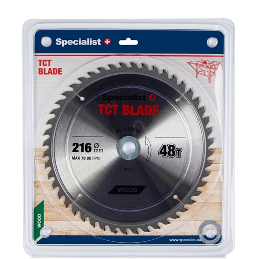 [51/1-21648] SPECIALIST+ griešanas disks, 216 mm x 48T x 30/20/16 mm