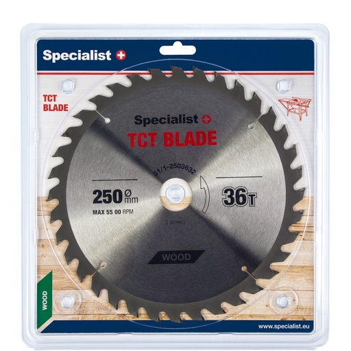 [51/1-2503632] SPECIALIST+ TCT blade, 250x36Tx32 mm