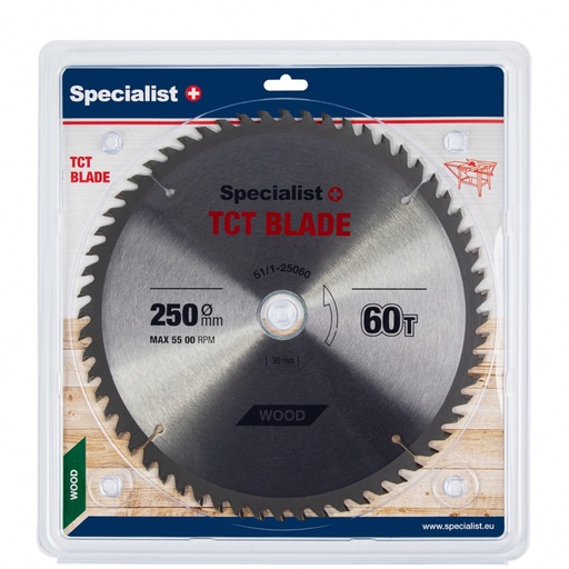 [51/1-25060] SPECIALIST+ TCT blade, 250x60Tx30/20 mm
