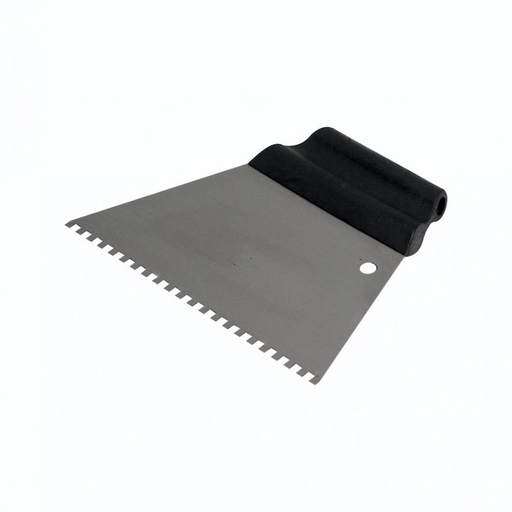 [60-0516] METAL SPATULA WITH TOOTH 6 MM, PLASTIC HANDLE