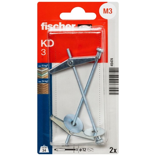 [61-474B] KD 3 K dībelis ar uzgriezni