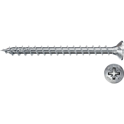 [61-670392] Kokskrūves PZ2 5,0x30 balti cinkotas, 200 gab.