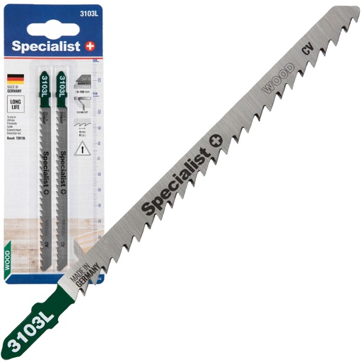 [63-3103L] SPECIALIST+ jigsaw blade 3103L (T301DL), 2 pcs