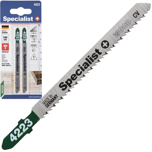 [63-4223] SPECIALIST+ clean-cut jigsaw blade 4223 (T101BR), 2 pcs