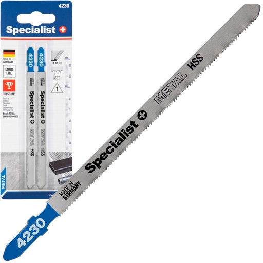 [63-4230] SPECIALIST+ figūrzāģa asmens 4230 (T318A) 132 mm, 2 gab.