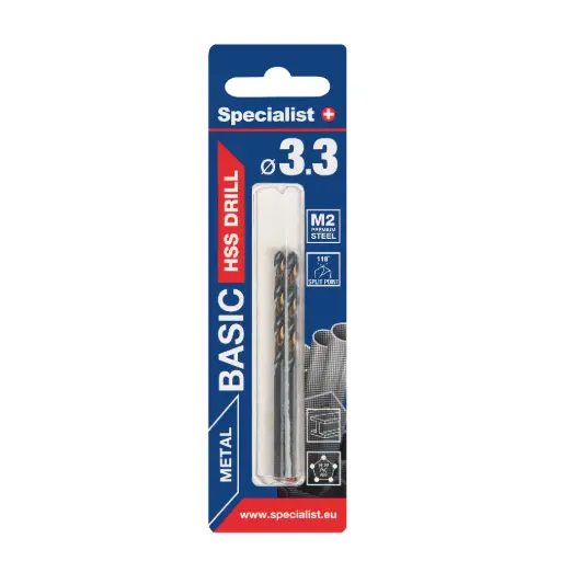 [64-0033] SPECIALIST+ drill bit BASIC, 3.3 mm, 2 pcs