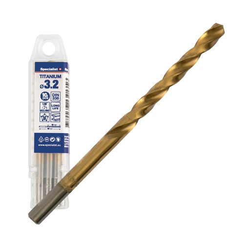 [64/1-0032Q] SPECIALIST+ drill bit TITAN, 3.2 mm, 10 pcs