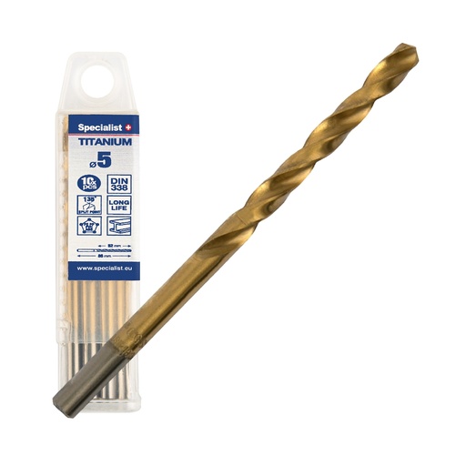 [64/1-0050Q] SPECIALIST+ metalo grąžtas TITAN, 5 mm, 10 vnt.