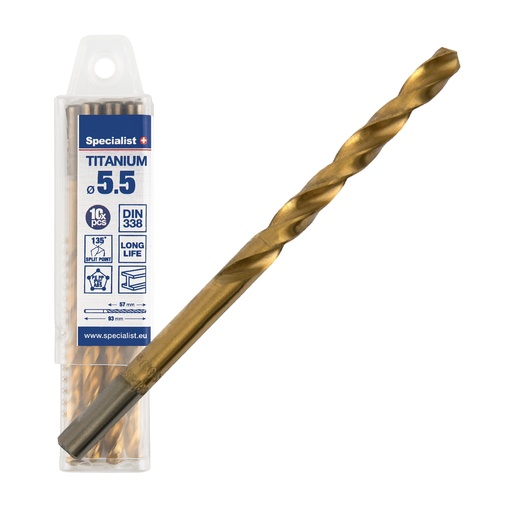[64/1-0055Q] SPECIALIST+ drill bit TITAN, 5.5 mm, 10 pcs