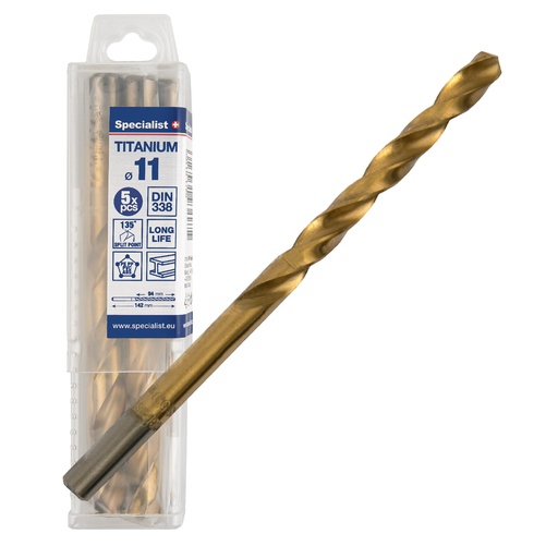[64/1-0110Q] SPECIALIST+ metallipuur TITAN, 11 mm, 5 tk