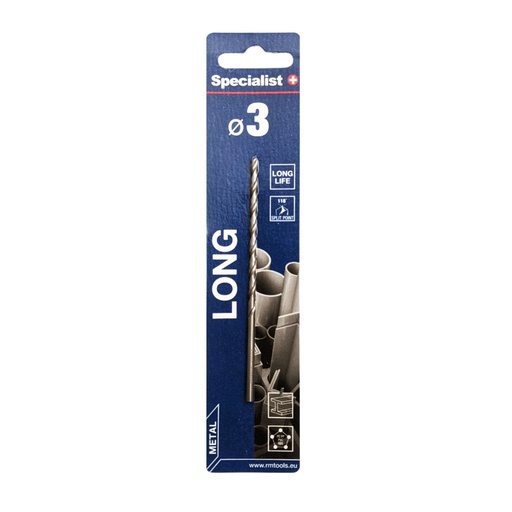 [64/3-0030] SPECIALIST+ metal drill bit LONG DIN340, 3 x 63 mm