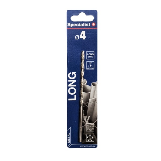 [64/3-0040] SPECIALIST+ metallipuur LONG DIN340, 4 x 80 mm