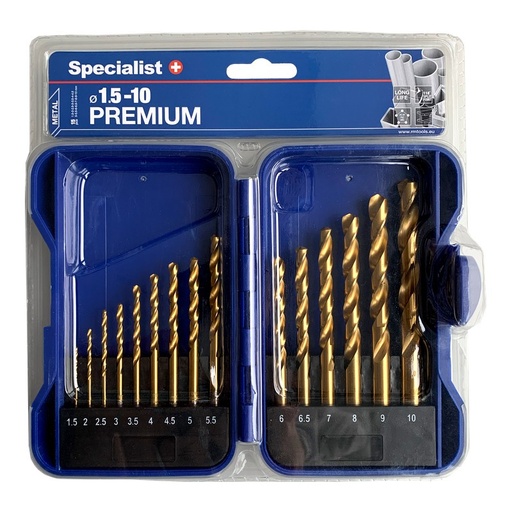 [64/5-0001] SPECIALIST+ grąžtų rinkinys TITANIUM, 1.5-10 mm, 15 vnt.