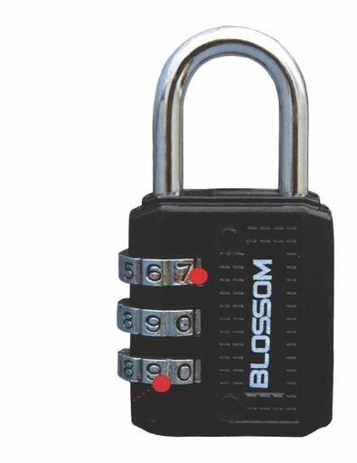 [70-252182] Padlock 30 mm Blossom, galvanized, 3 number codes