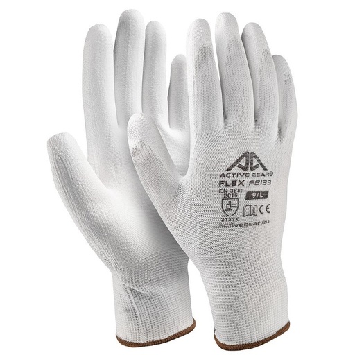 [72-F8140] Balti poliuretāns cimdi XL