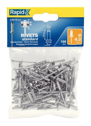 [78-14012] 4 * 12 Standart Rivets, 100 pcs.