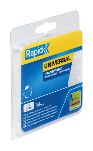 [78-G12FF] Universal transparent glue sticks 12 mm 125 g, RAPID, 14 pcs