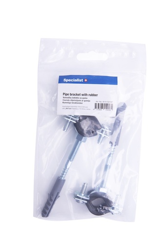 [81/4-G018P] SPECIALIST+ pipe bracket with rubber, 15-19 mm, 3/8"