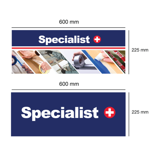 [86-0754] SP+ dvipusė reklama stendui SP+ 50x210 cm