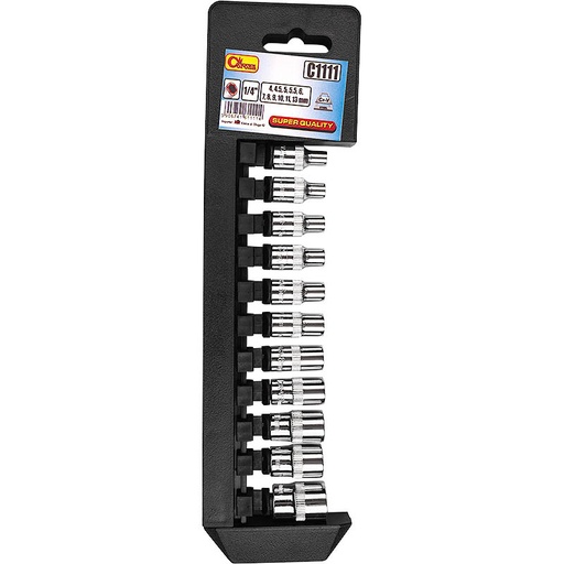 [42-C1111] Padrunikomplekt, 1/4', 4-13 mm, 11 tk