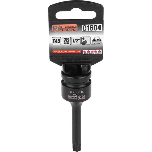 [42-C1602] Impact vid. 1/2, 78 mm TORX 30 bits