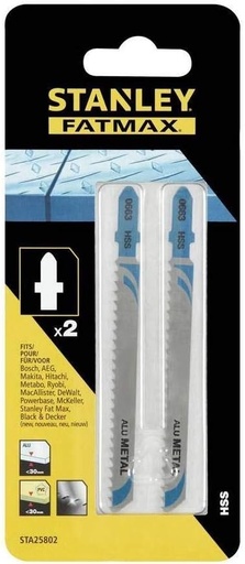 [62-25802XJ] „STANLEY" Jig saw blade for metal and PVC 100 mm, 2 vnt.
