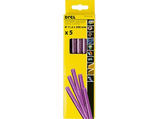 [45-61208] Karstās līmes nūjiņas 11,2 mm x 200 mm, mirdzoši violetas, 5 gab.