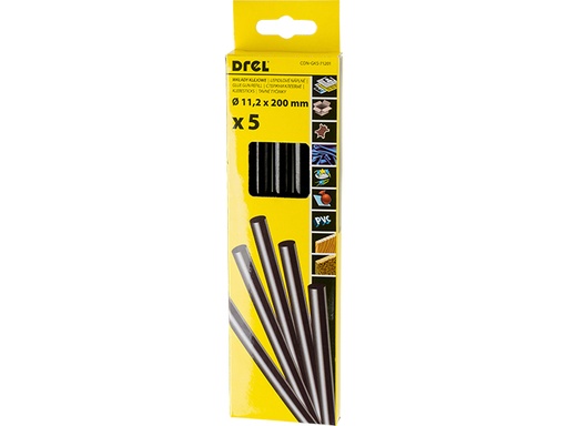 [45-71201] Kuumliimipulgad 11,2 mm x 200 mm, must, 5 tk.