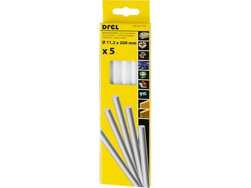 [45-71203] Karštų klijų lazdelės 11,2 mm x 200 mm, baltos, 5 vnt.