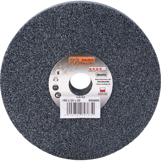 [42-C4763] Keramiskais slīpēšanas ritenis 150 x 20 x 20 GREY 95A60K