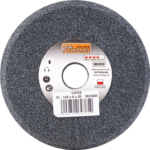 [42-C4785] Keramikas slīpēšanas ritenis asināšanai 125x8x20 BLACK 98C60K