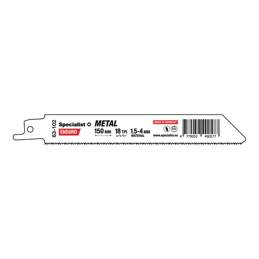 [63-102] SPECIALIST+ metallisaag, 150 mm, 18TPI