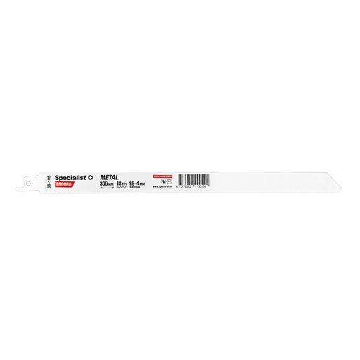 [63-105] SPECIALIST+ metal reciprocating saw blade BI-METAL, 300 mm, 18 TPI