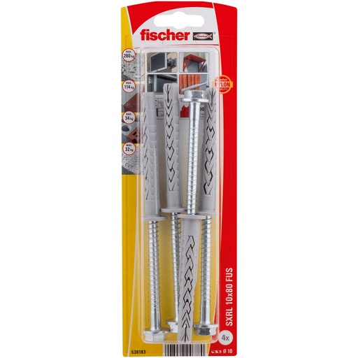 [61-536183B] FRAME FIXING SXRL 10 x 80 FUS 4 pcs.