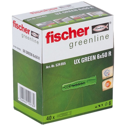 [61-524855] Univ. pin UX Green 6 x 50 R ar gredzenu 40 gab.