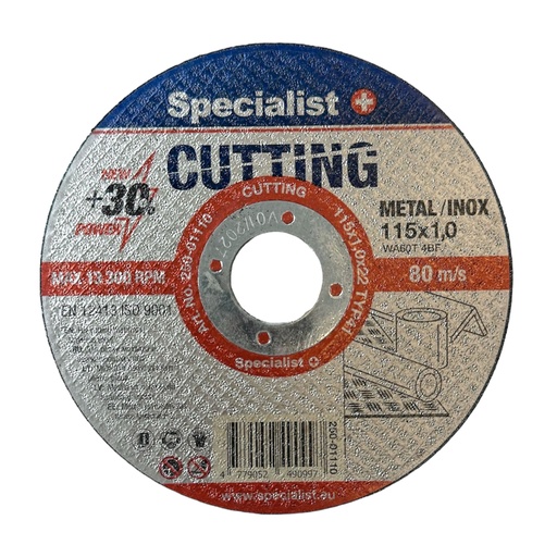 [250-01110] SPECIALIST+ metal cutting disc CUTTING, 115x1x22 mm